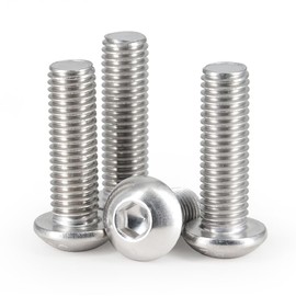 M4x20mm Screws,M4-0.7x20mm Button Head Socket Cap Screws and Bolts, Stainless Steel Screw, Allen Socket Drive, Bright Finish, Full Machine Thread 75Pcs