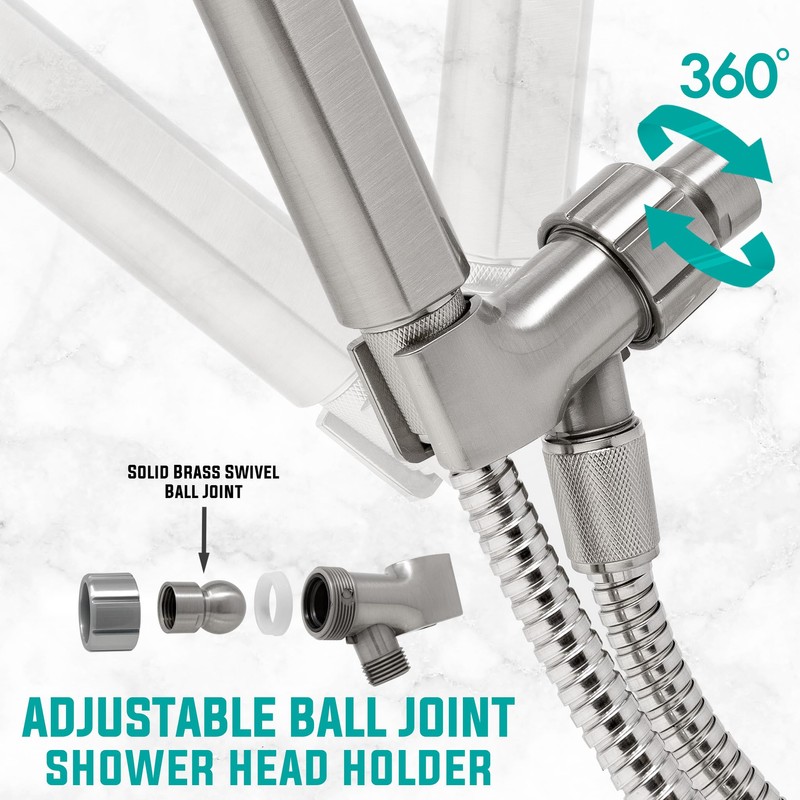 Metpure Handheld Shower Head with Easy Clicker for Multiple Sprays.
