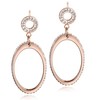 JINBAOYING Rose Gold Dangle Earrings with Stainless Steel Cubic Zirconia