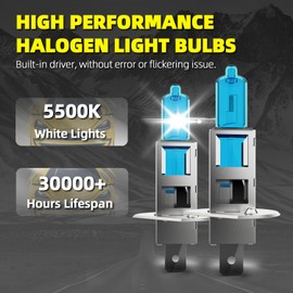 DMEPUGI Headlight Bulbs Fit For Hyundai Elantra 2007-2010,H1 H11B High Low Beam Combo,Super Bright 5500K White Light High Performance Halogen Light Bulbs,4PCS