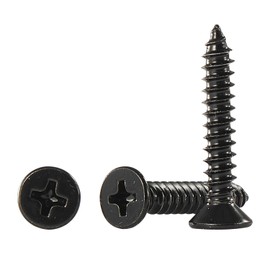 #10 * 1" Wood Screws, Flat Head Phillips Black Stainless Steel, 100Pcs Corrosion Resistant for Wood, Drywall Applications, and Outdoor Use