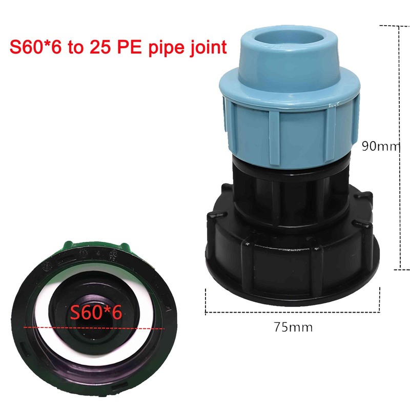 MACHSWON s60x6 Adapter IBC Tank Thread Connector for Mdpe Water