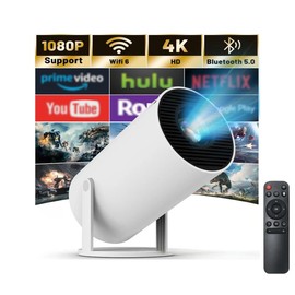 Mini Projector, 4K Portable WiFi Bluetooth Projector with Auto Keystone Correction, 180° Rotation, 130" Display, Android 11, 5G Dual-Band, Home & Outdoor Movie Projector