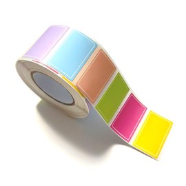 KAIYU Waterproof Label Stickers, Name Stickers, Reusable Type, Removable Stickers, 0.6 x 1.0 inches (15 x 25 mm), Small Size, Kitchen, Stationery, Property Management, 500 Sheets per Roll (Pastel