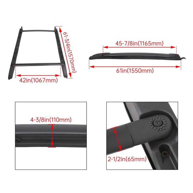 Roof Rack Cross Bar Compatible with 2005-2023 Toyota Tacoma Double