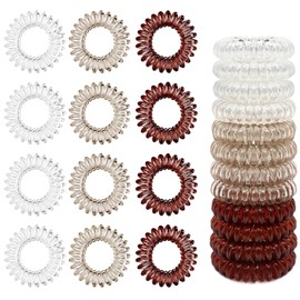 Sularpek Pack of 12 Spiral Hair Bobbles, Hair Scrunchies, Women's Phone Cable, Hair Scrunchies, Telephone Cable, Spiral for Women and Girls