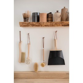 Creative Co-Op Beech Wood Dish Brush with Leather Strap