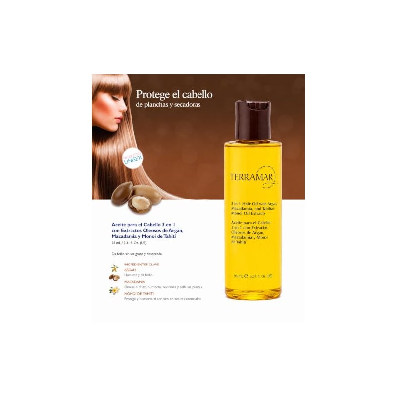 Terramar Aceite para Cabello 3 en 1 con Extractos de