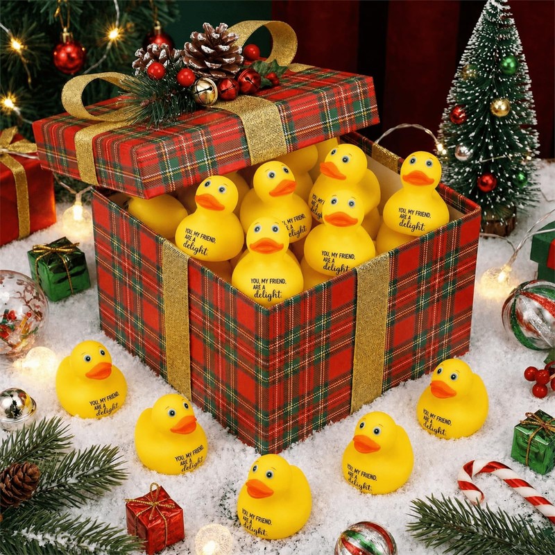 Jenaai 30 Pcs Funny Finger Rubber Ducks Bulk