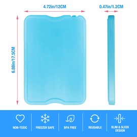 hometimestore Dünn Kühlakkus für Kühltasche Lunchboxen BPA-frei Kühlpakete Wiederverwendbar & Platzsparend für Camping, Angeln, Roadtrip und Strand, 4 Stück Leere Kühlakkus