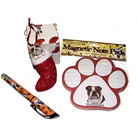 Blue Skies Plus Bull Dog Gift Set with Matching Ornament, Magnetic Paw Shape Notepad & Pen