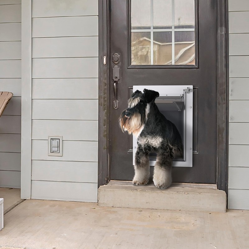 Baboni 3-Flaps Pet Door for Interior and Exterior Doors, Steel