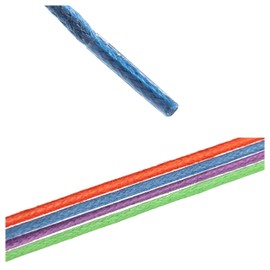 Kaps Waxed Round Thin Laces, 2 mm Quality 100% Cotton Round Shoe Laces for Casual and Fashion Footwear, Trendy Colours, Made in Europe, 1 pair (75 cm - 29 inch - 4 to 5 eyelet pairs / 52 - Blue)