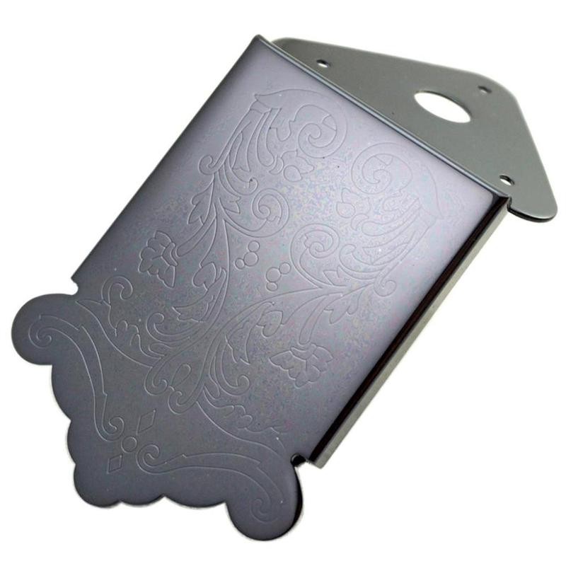 1Pc Mandolin Tailpiece Bridge Tail Flower Pattern Metal - Color:
