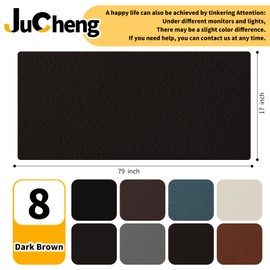 JuCheng Leather Repair Kit,17X79 inch Leather Repair Tape- Self-Adhesive Waterproof Patch for Furniture, Car Seats, Sofa, Couch, Vinyl - Instant Fix for Tears & Scratches (Dark Brown, 17X79 inch)