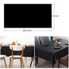 5 Pack Plastic Disposable Tablecloth 54"x108" Black Waterproof Plastic Table