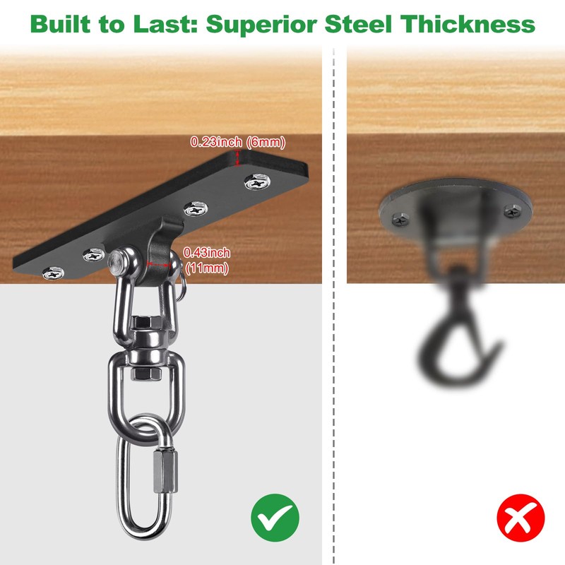 SELEWARE Punching Bag Hanger, 360° Swivel Heavy Bag Ceiling Mount