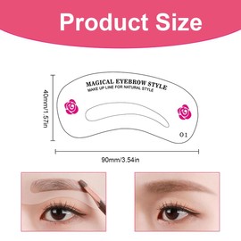 Pack of 24 Eyebrow Shaping Stencils Reusable Eyebrow Grooming Stencil Kit Eyebrow Grooming Stencil Kit Shaping Stencils DIY Tools Cosmetics