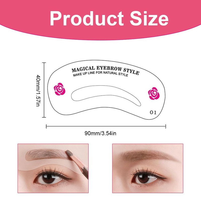 Pack of 24 Eyebrow Shaping Stencils Reusable Eyebrow Grooming Stencil