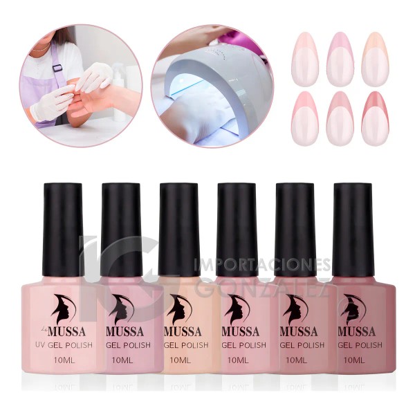Gama De Gel Semipermanente Mussa® 6 Esmaltes Para Uñas Uv
