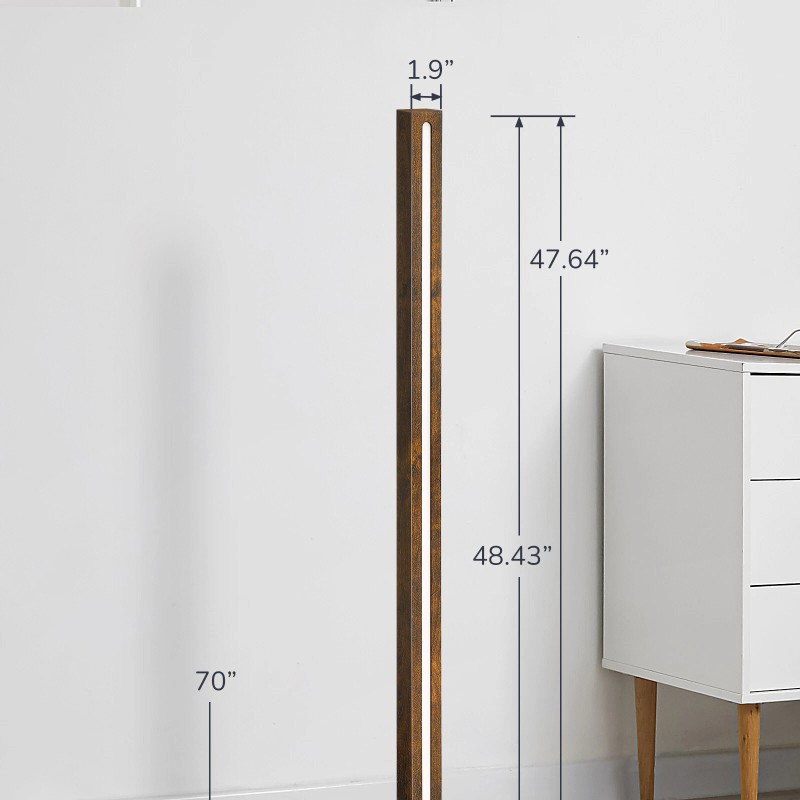 EDISHINE Wood Dimmable Floor Lamp with Remote Control 7 Color
