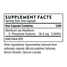 THORNE Thorne Riboflavin 5'-Phosphate - Bioactive Form of Vitamin B2-60 Capsules