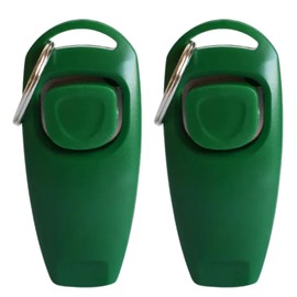 Spendeal 2 Pcs Pet Training Clicker Whistle, 2-in-1 Combined Clicker and Whistle, Dog Training Whistle for Recall & Clicker, Pet Training Tools, Dog Clicker for Dogs, Cats, Horses, Hamster (Green)