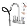 NOHALIPY Stainless Steel Brushed Nickel Bathroom Faucet with Pull Out