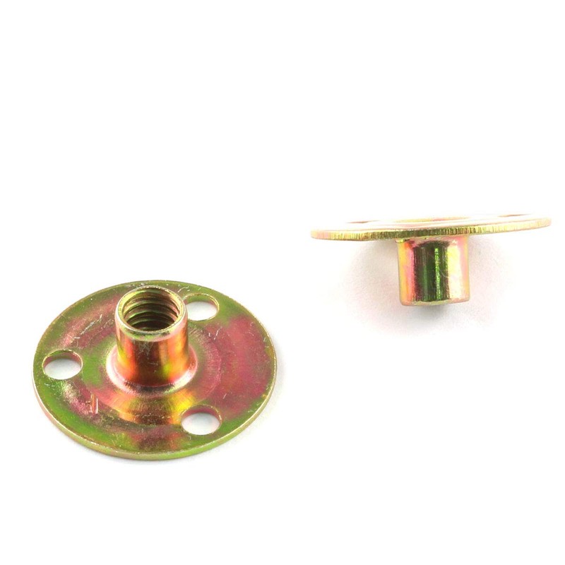 E-outstanding Round Base T-Nut 10PCS Brad Hole Tee Nut Thin