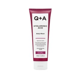 Q+A Hyaluronic Acid Body Wash for Nourishing Body Care, a blend of Hyaluronic Acid, Giant Kelp Extract and Saccharide Isomerate, and a fresh Apple and Avocado scent 250ml