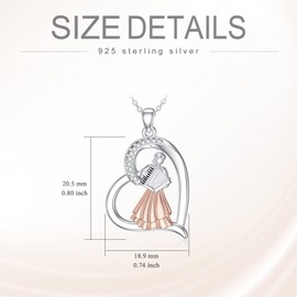 MISTBEE Accordion Necklace Sterling Silver Accordion Saxophone Cello Violin Necklace Music Gifts for Women Daughter