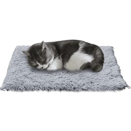 petfelix Self Warming Mat, 24''*20'' Non-Skid Thermal Pet Mat, Washable Outdoor Insulation for Cat House, Carrier Cat Bed, Gray