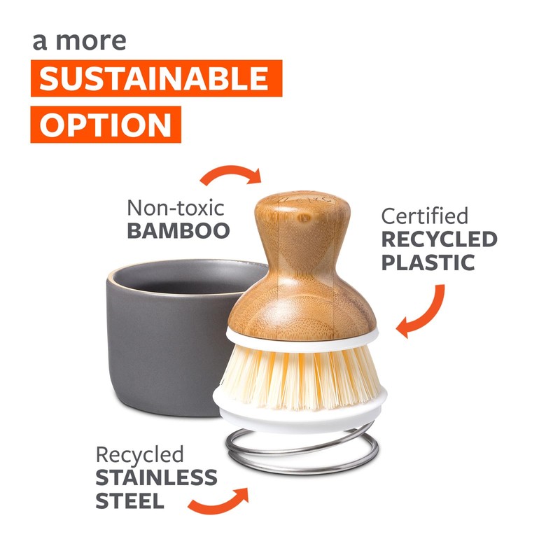 Full Circle Bubble Up - Bamboo Dish Brush & Ceramic