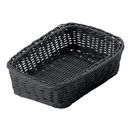 Todai PP Rattan Square Basket, Black, 21 Shapes