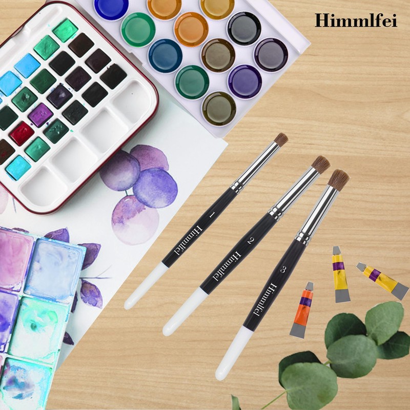 Himmlfel Pastel Painting Brush Set,3 Pcs Blending & Smoothing Brushes