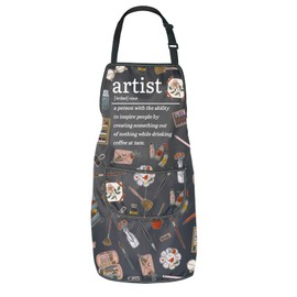 JNIAP Artist Definition Apron Painting Artist Apron with Pockets Paint Lovers Gifts (Artist Definition Apron)