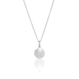 Monteverdi 1VNAMONJ-NL-0093 Women's Necklace Pearl Pendant 45 cm 925 Sterling Silver Rhodium-Plated, Sterling Silver, No Gemstone