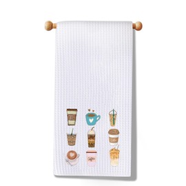 MYSOMY Funny C-offee Kitchen Towels for Bar Decor C-offee Lover Dish Towels（A Coffee Towel UK） (Coffee Towel UK)
