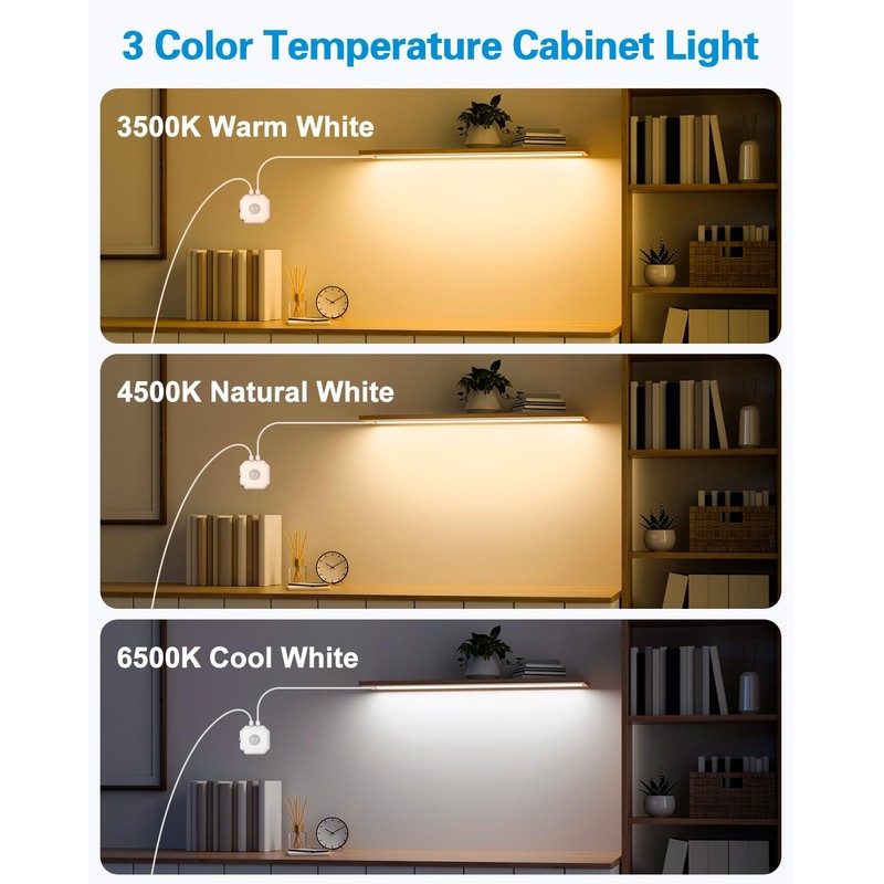 ALITOVE 5 V LED Cabinet Lighting 3 Packs Linkable Under-Unit