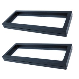 Tiardey 2 Pieces Floating Frame Display Holder 3D Display Box for Coins Jewellery Necklace Earring Medallions Stones PET Hanging Jewellery Display Case - 230 x 90 mm Black