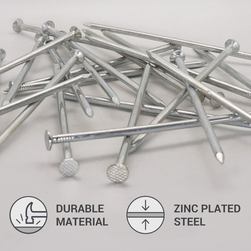 SKIR'CO (30 pcs) Zinc Plated Construction Nails 5.0 x 150