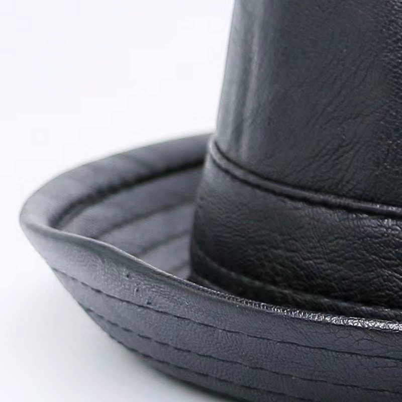 Licus Men's Roll up Pork Pie Pillbox Trilby PU Leather