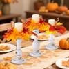 Mumufy 6 Pcs Thanksgiving Rustic Wooden Candle Holders for Pillar