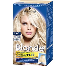 SCHWARZKOPF BLONDE Aufheller L100 Platin Aufheller Eisblond, Stufe 3, 3er Pack (3 x 180 ml)