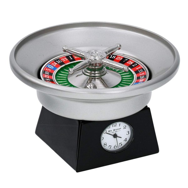WM Widdop Miniature Novelty Collectors Monte Carlo Miniature Clock - Roulette Wheel 9656