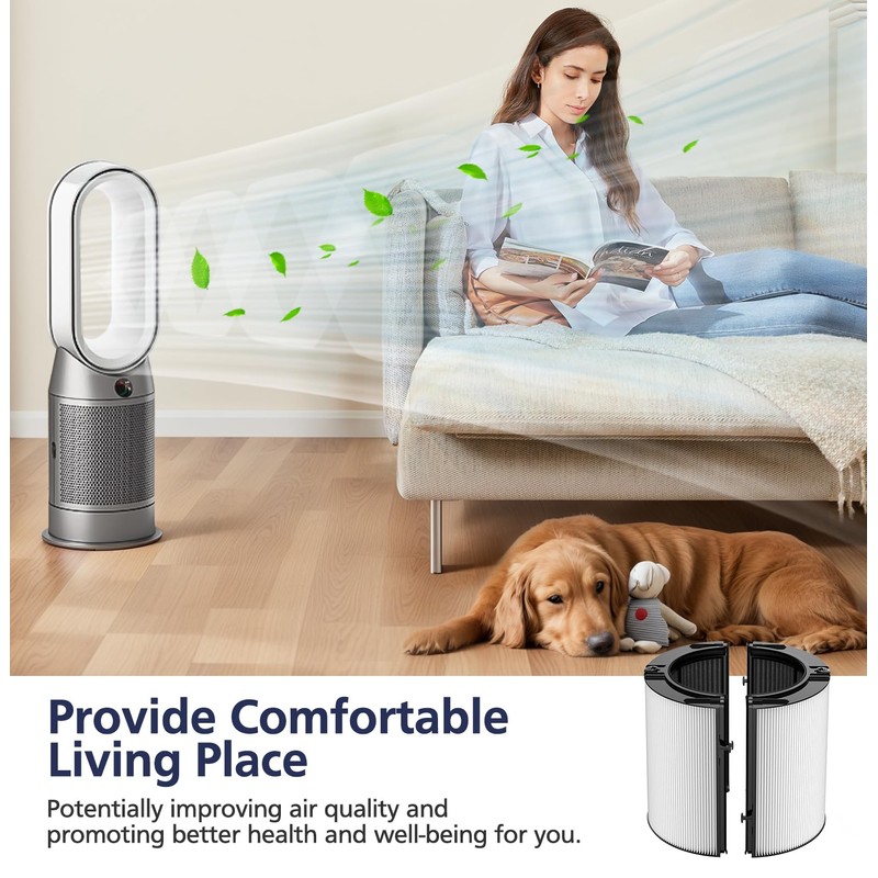 2-in-1 Filter Replacement Filter Compatible with Dyson HP04 TP04 DP04