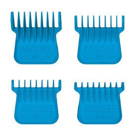 GAMMA+ Set of 4 Magnetic Combs, Risers in 4 Different Sizes, Azure Blue, Compatible with X-PRO Blades for Trimmers