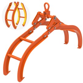 Insaga 32'' Log Hook 2/4 Log Tongs for Tractor Heavy Duty Logging Tools Enhanced Swivel Log Grapple for Trucks, Tractors, ATVs (32''-4Claw-Swivel)