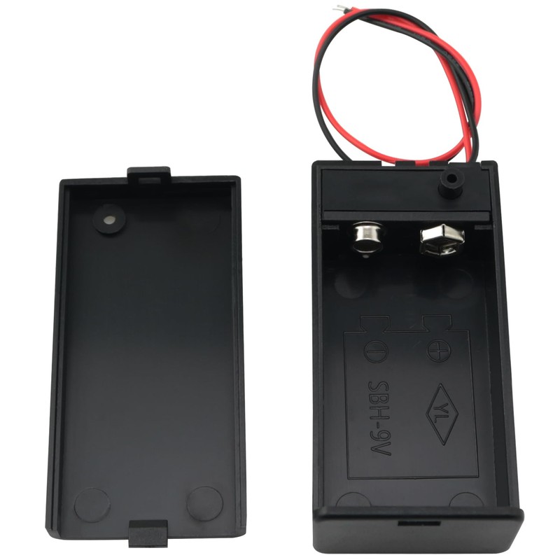 BLLNDX 2PCS 9V Square Battery Pack with Lid with Switch