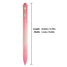 HeTaoCat 4 Colours Gradient Pens, Multi Coloured Pens All In One, Retractable Pens, Medium 0.5mm, Green, Blue, Red, Black, 6 Pens Per Pack